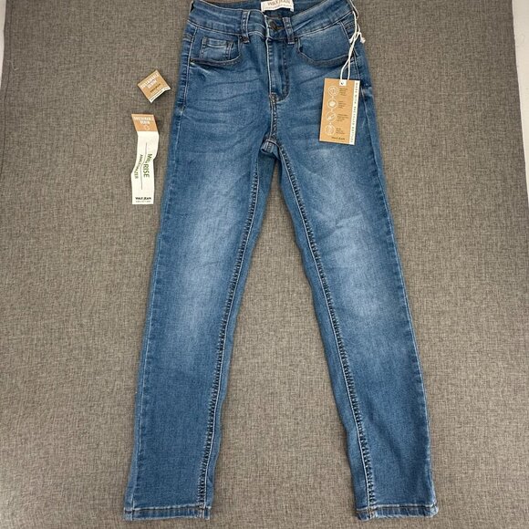 New!! Wax Jeans Mid Rise Ankle Grazer 0/24 Stretchy 73% Cotton Repreve, Spandex - Picture 1 of 15